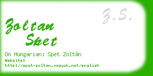 zoltan spet business card