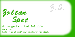 zoltan spet business card